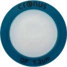 Cronus 25mm Glass Microfibre Syringe Filters 1.2µm. Luer Lock inlet, Luer Spike outlet.