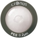 Cronus 25mm PES Syringe Filters 0.2µm. Luer Lock inlet, Luer Spike outlet.
